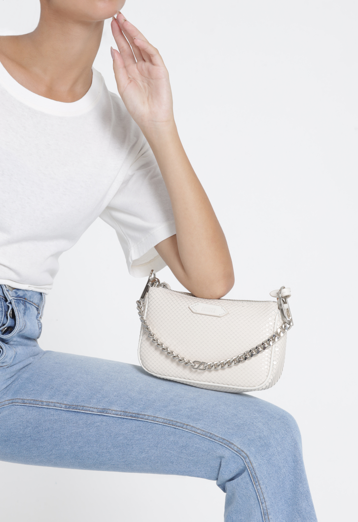 Bolsa Tiracolo Branca Schutz Emmy Snake