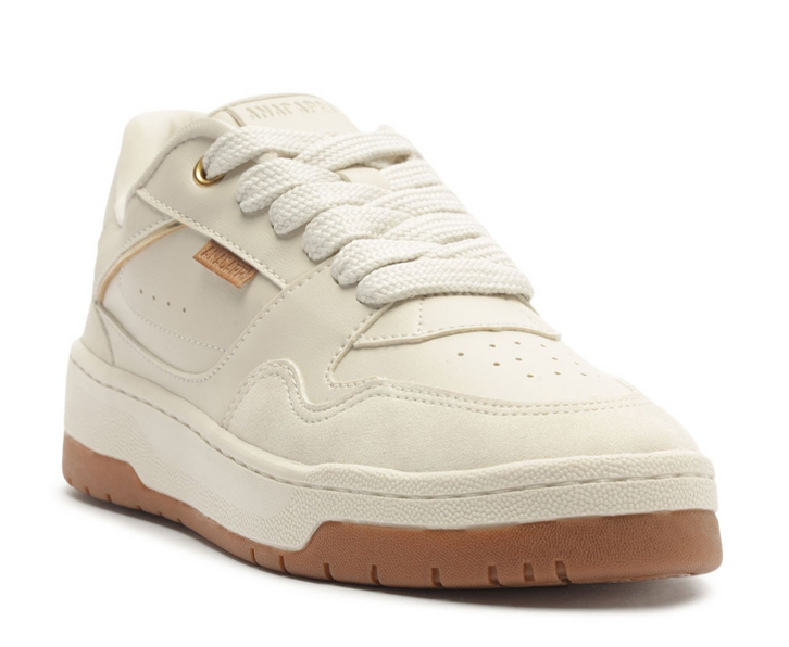 Tênis Sola Alta Detalhes Mix Materiais Branco