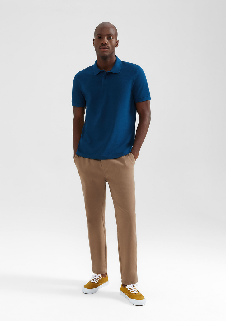 Camisa Polo Básica Azul Marinho Hering Manga Curta Em Piquet