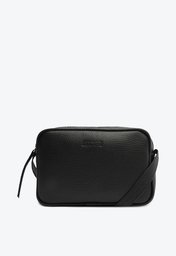 Bolsa Crossbody Preta Anacapri Média Costura Ornamental