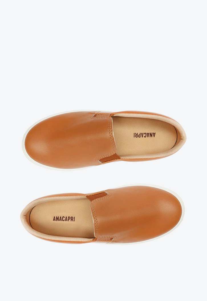 Slip On Flatform Marrom Anacapri Tênis Liso Básico