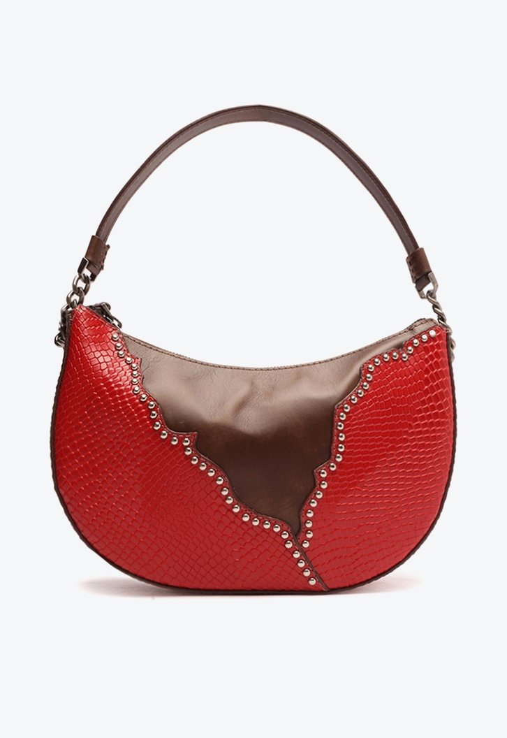 Bolsa Tiracolo Vermelha Arezzo Couro Snake Grande