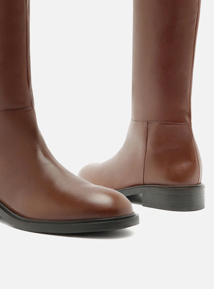 Bota Marrom Arezzo Over The Knee Couro Salto Bloco