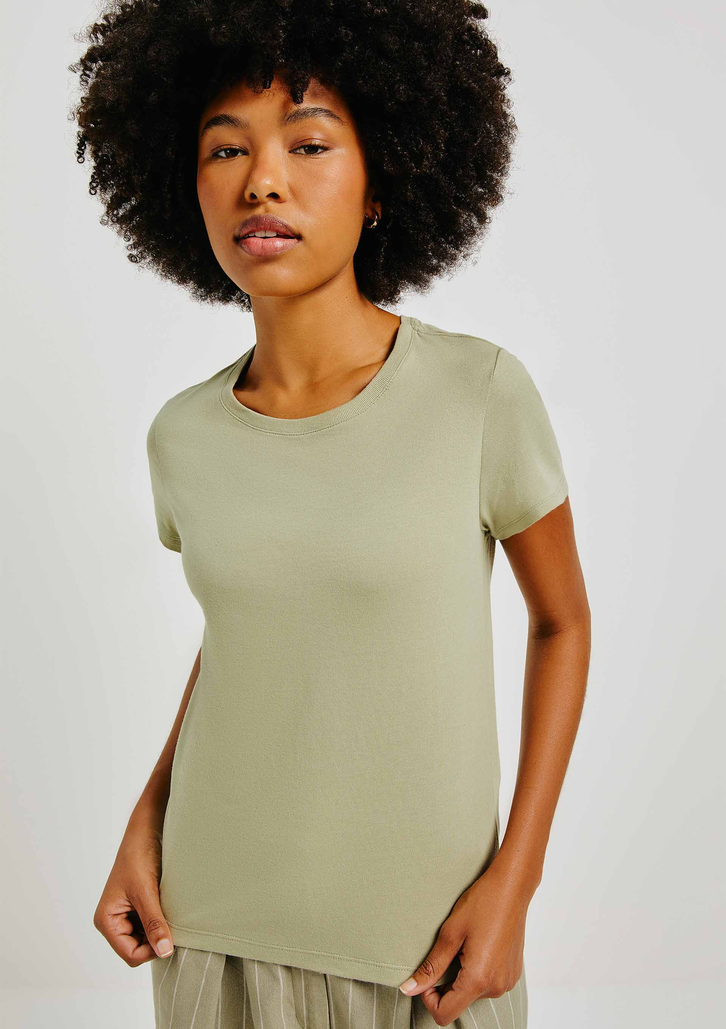 Blusa Verde Militar Hering Básica Manga Curta Slim World