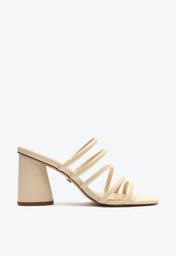 Sandália Off-White Arezzo Salto Bloco Tiras Multi