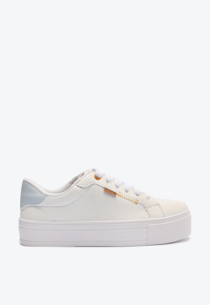 Tênis Branco Anacapri Detalhe Azul Flatform