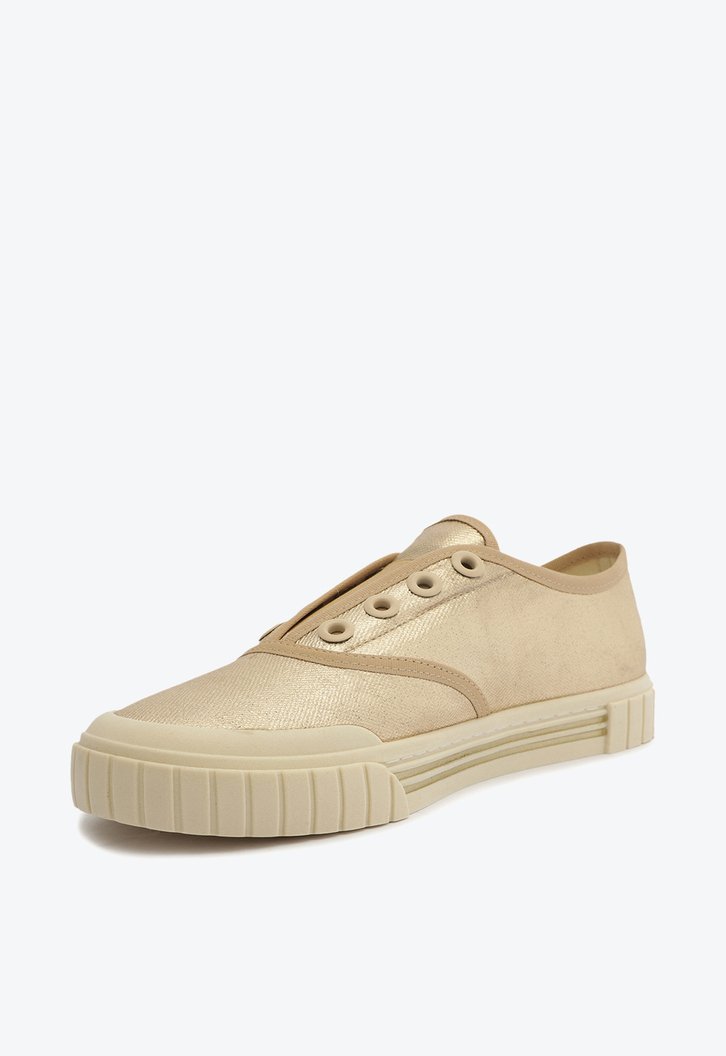 Tênis Slip On Dourado Lona Alê