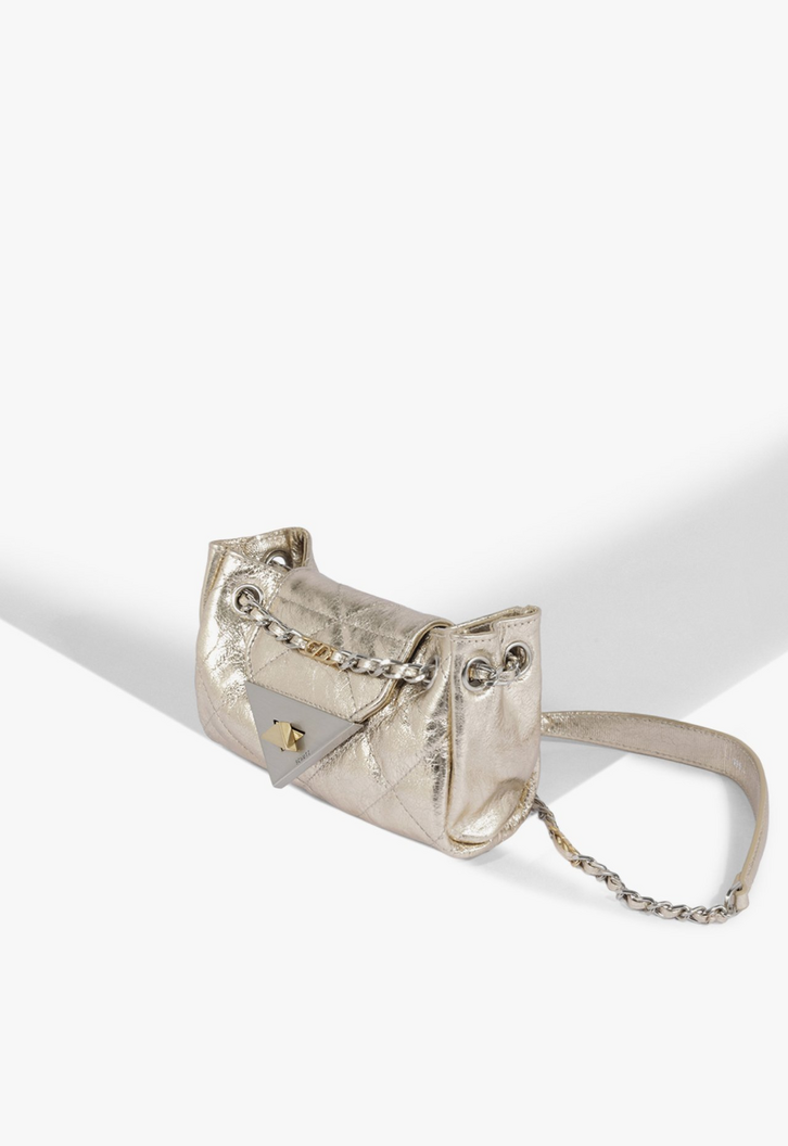 Bolsa Pequena S95 Couro Dourada | ZZ MALL