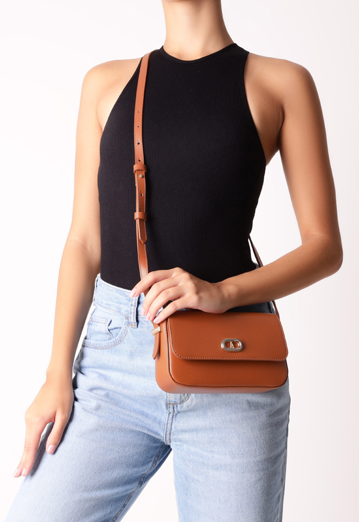 Bolsa Tiracolo Marrom Anacapri Média Estruturada Classic