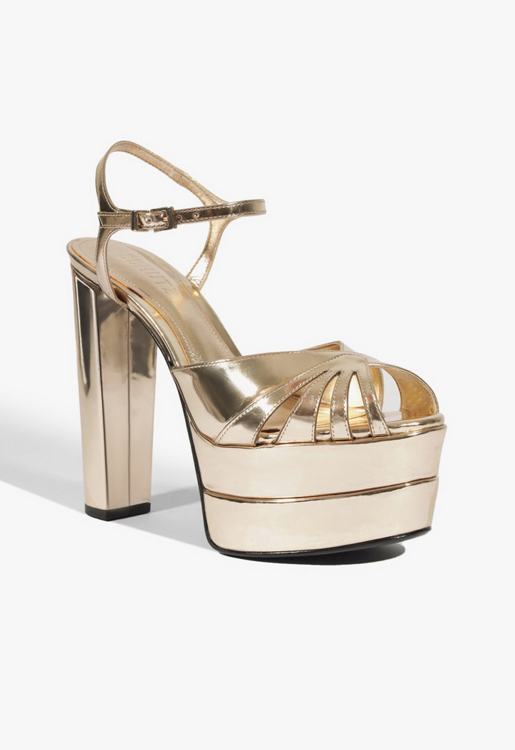 Sandália Alexis Couro Dourada | ZZ MALL