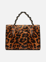 Bolsa Tote Animal Print Arezzo Onça Milano Média