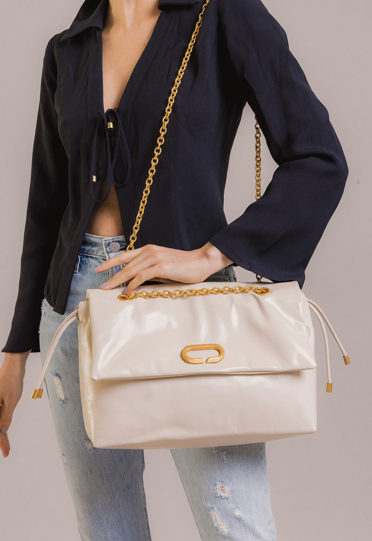 Bolsa Branca Vicenza Shoulder Margareth Grande | ZZ MALL