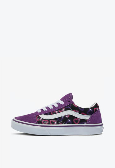 Tênis Old Skool Infantil Tie Dye Hearts Color Block Light Purple