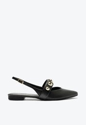 Sapatilha Preta Anacapri Slingback Maxi Tachas
