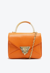 Bolsa Laranja Schutz Butterfly Shoulder Média Couro