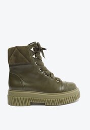 BOTA COTURNO VERDE SCHUTZ BOLD COURO
