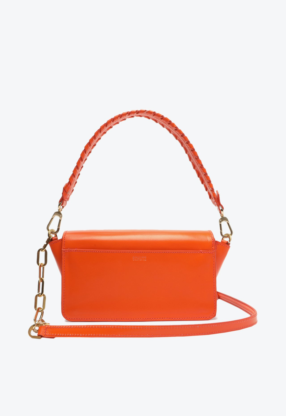 バッグ kuuzzz Bolsa Laranja Schutz Shoulder Frame Couro | ZZ MALL