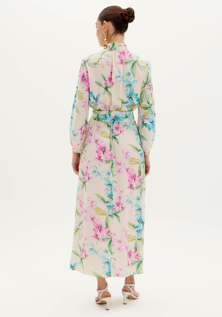 Vestido Branco Lança Perfume Super Midi Gola Alta