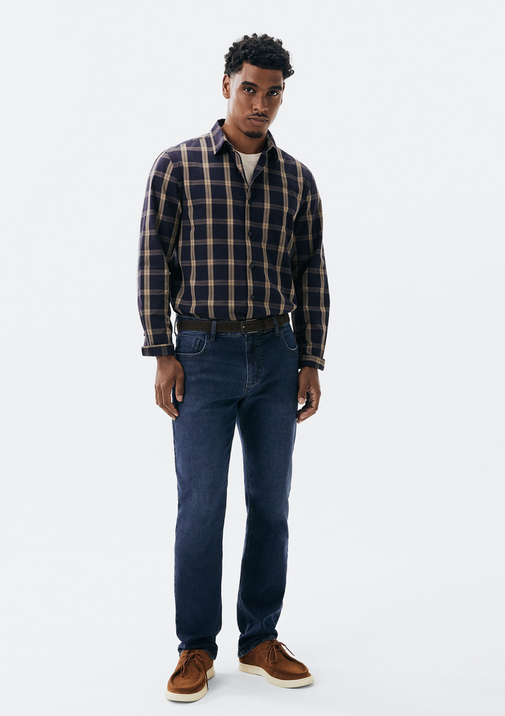 Calça Jeans Azul Escuro Hering Básica Reta Tradicional