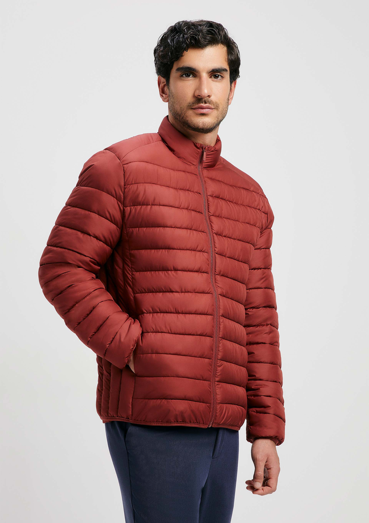 Jaqueta Marrom Médio Hering Básica Masculina Puffer Comfort
