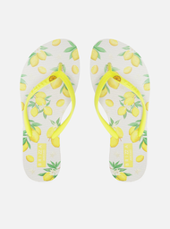 Chinelo de Dedo Amarelo Estampado Limão