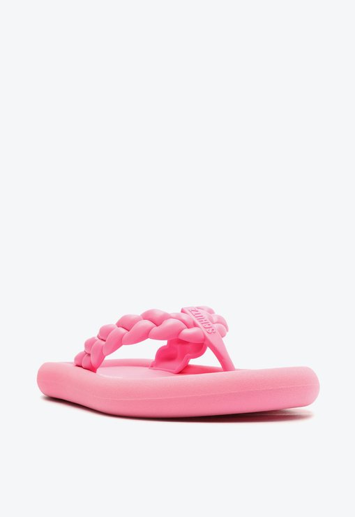 Sandália Flip Flop Jelly Trançada Rosa
