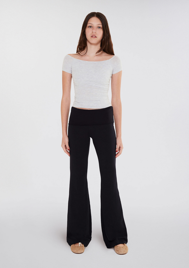 Calça Preto Hering Teen Flare Com Cós Dobrável