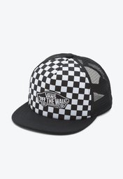 Boné Vans Infantil Classic Patch Trucker Plus Black White Checkerboard