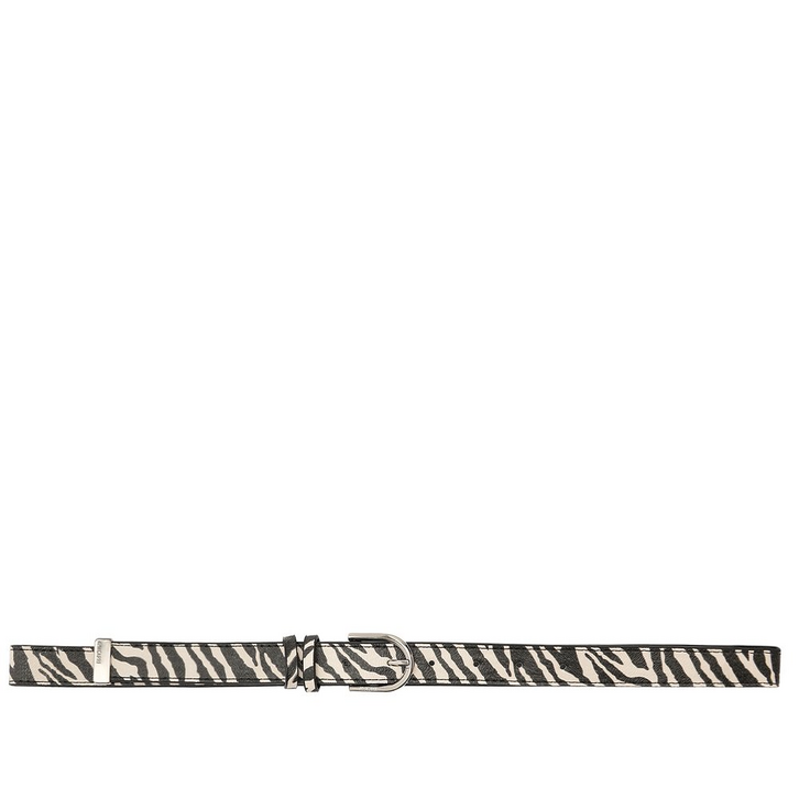 Cinto Fino Fivela Metálica Valentina Animal Print Zebra
