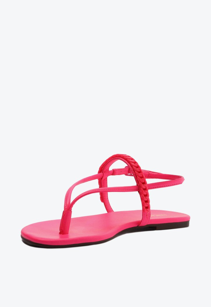 Sandália Rasteira Rosa Neon Anacapri Monocolor Corrente