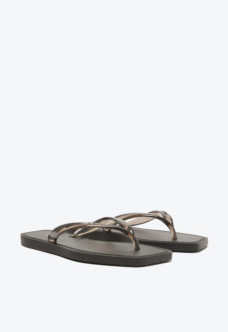 Chinelo De Dedo Preto Brizza Transparência Square