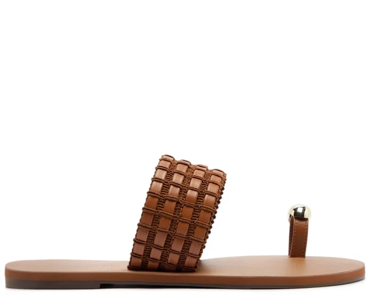 Rasteira De Dedo Trançada Marrom