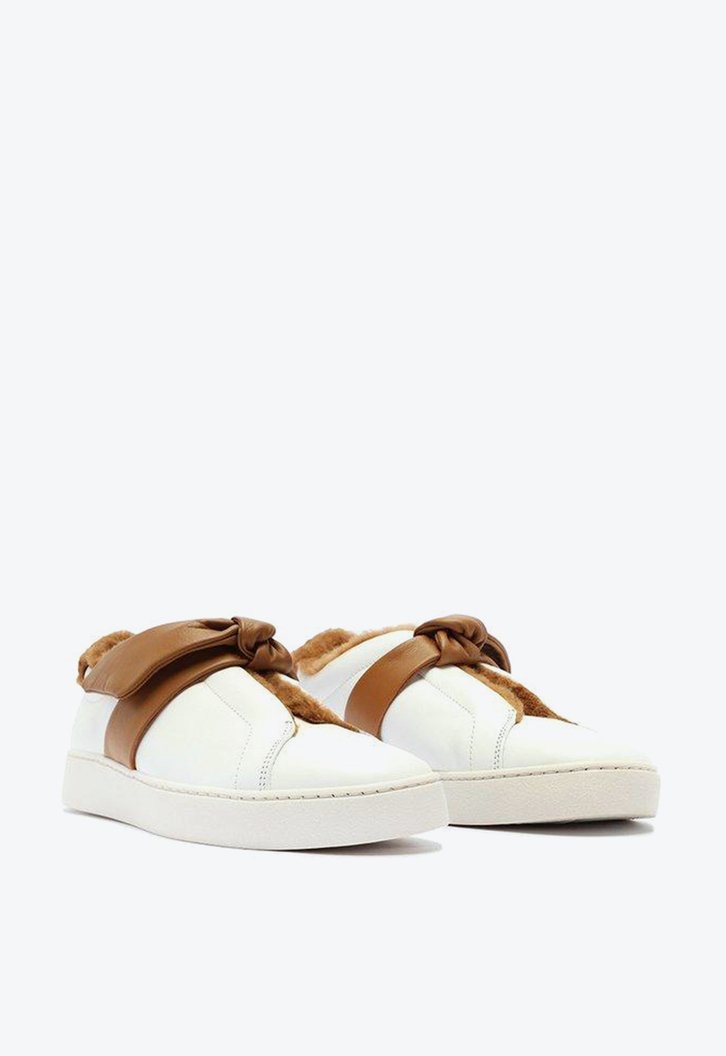 Asymmetric Clarita Sneaker Shearling Cognac