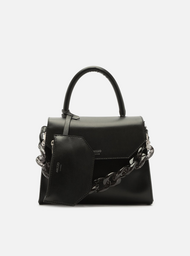 Bolsa Satchel Preta Iara Média Translúcida