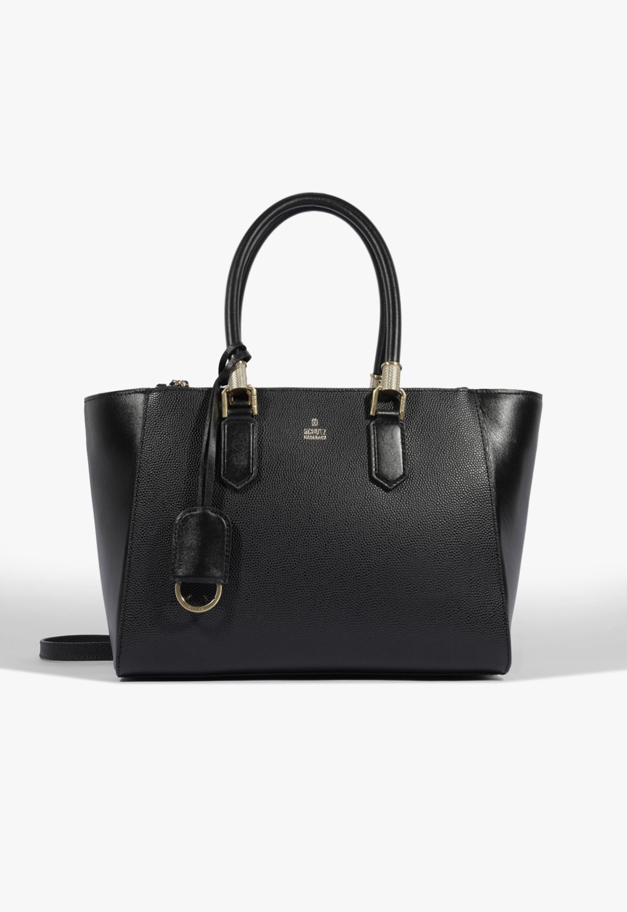 Bolsa Tote Grande Lauren Couro Preta | ZZ MALL
