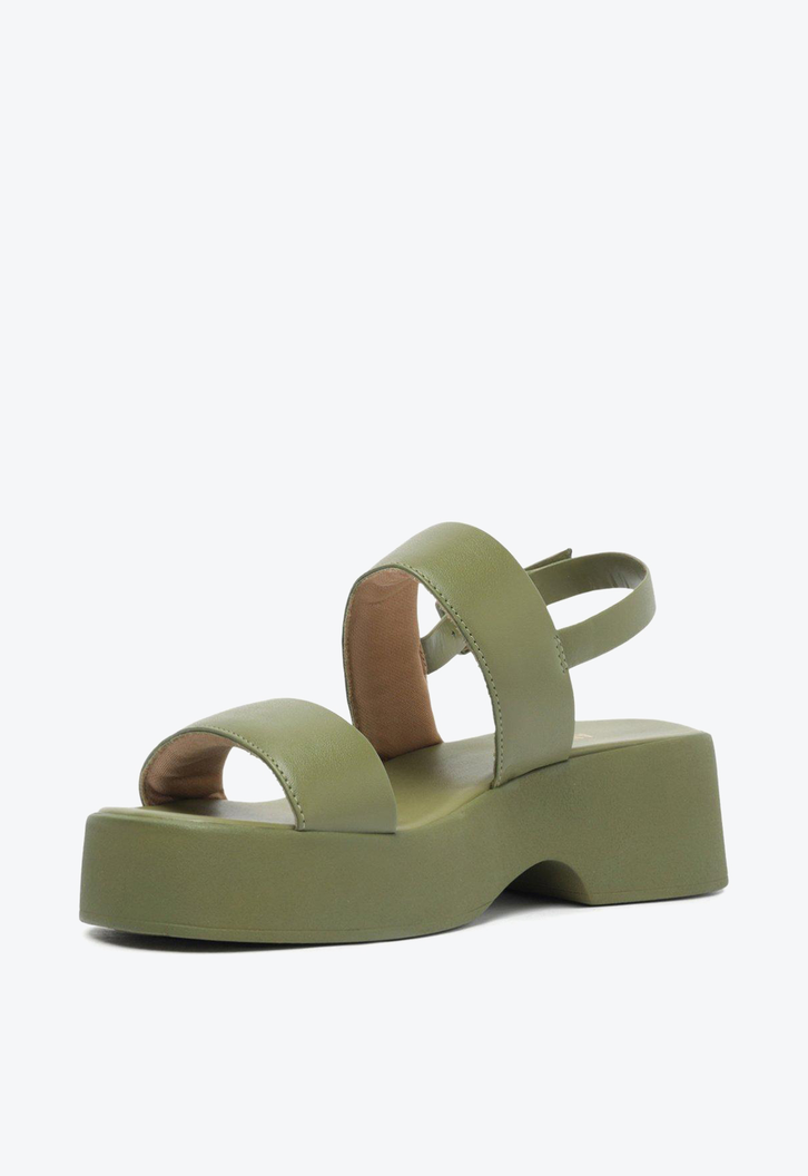 Sandália Flatform Verde Anacapri Mirella Duas Tiras