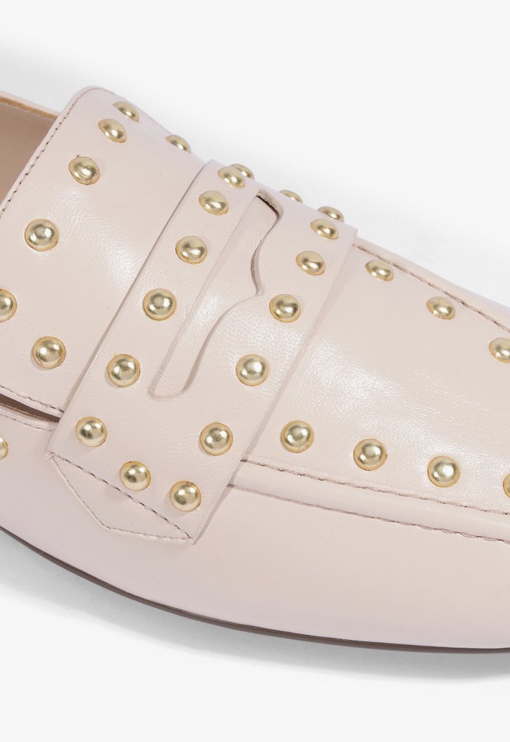 SAPATO MOCASSIM BRANCO SCHUTZ BAIXO COURO TACHAS