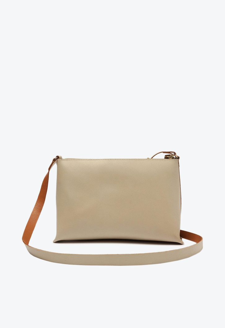 Crossbody Branca Anacapri Couro Cora Média