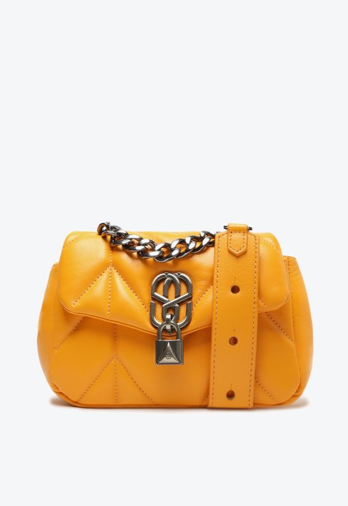 BOLSA TIRACOLO LARANJA SCHUTZ COURO MATELASSÊ SS LOKS
