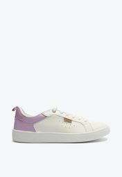 Tênis Casual Branco Anacapri Detalhe Lilás