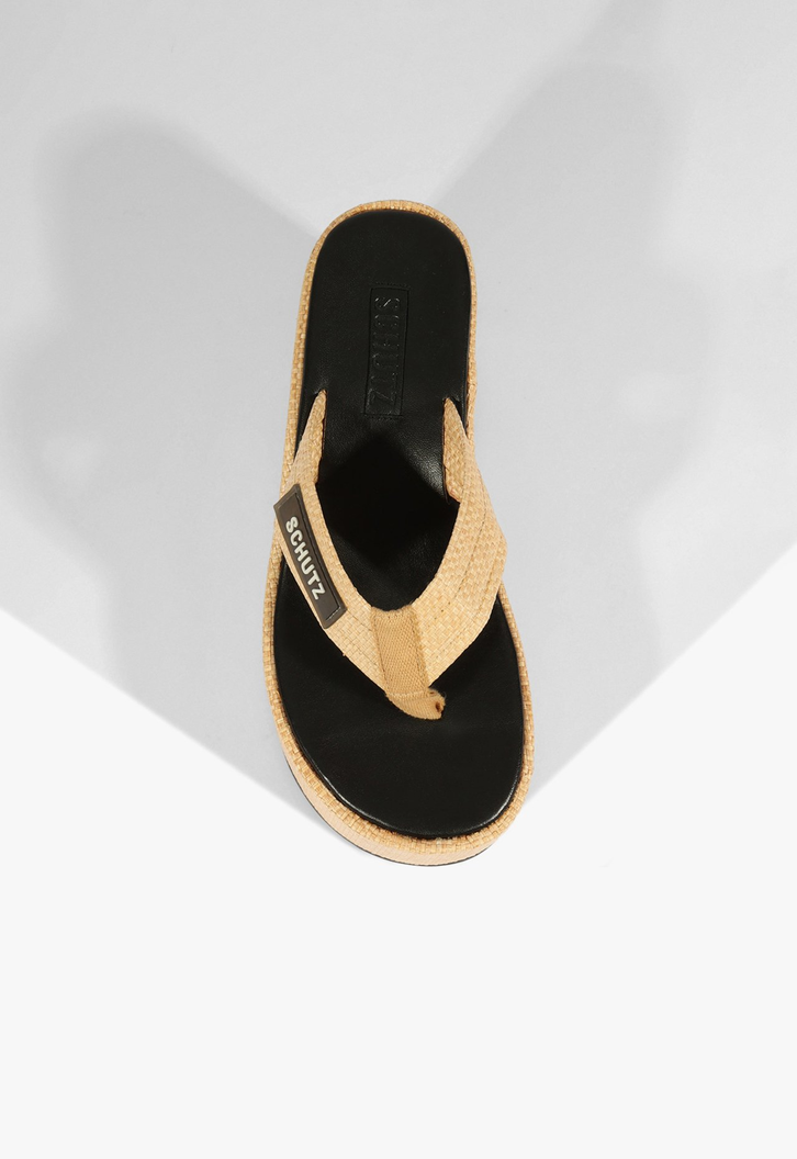 Chinelo Plataforma Bold II Bege e Preto