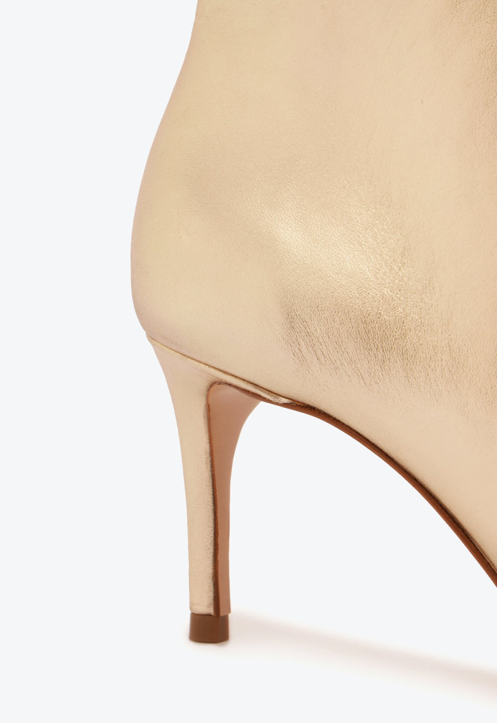 Sandal Boot Couro Dourada