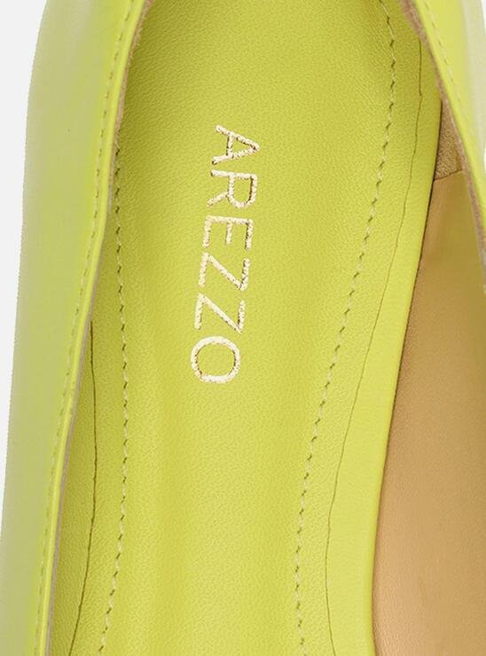 SAPATILHA VERDE LIMA AREZZO COURO BICO FINO