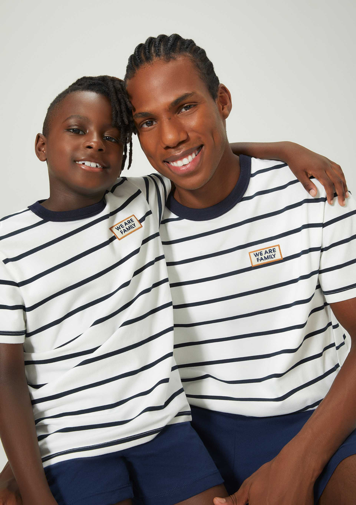 Pijama Azul Hering Curto Masculino Com Estampa Tal Pai Tal Filho