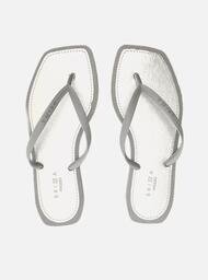Chinelo De Dedo Prateado Brizza  Square Recouro