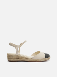 Espadrille Branca Arezzo Couro Anabela Fivela