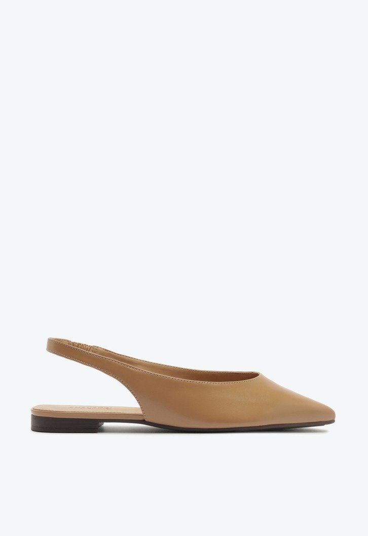 Sapatilha Slingback Bico Fino Bege