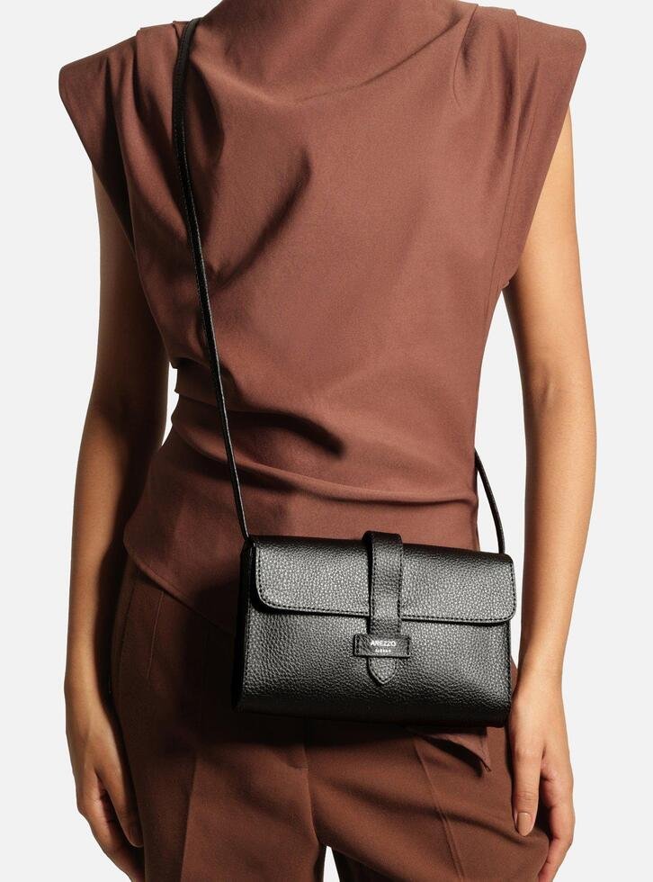 Bolsa Tiracolo Preta Arezzo Betina Pequena