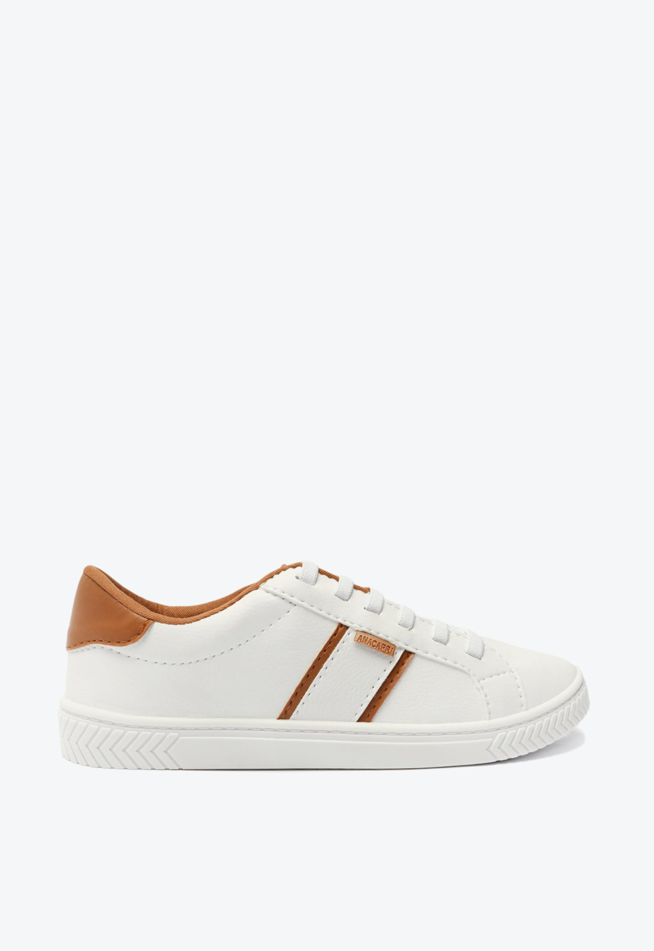 T nis Branco Anacapri Detalhe Marrom Caramelo ZZ MALL