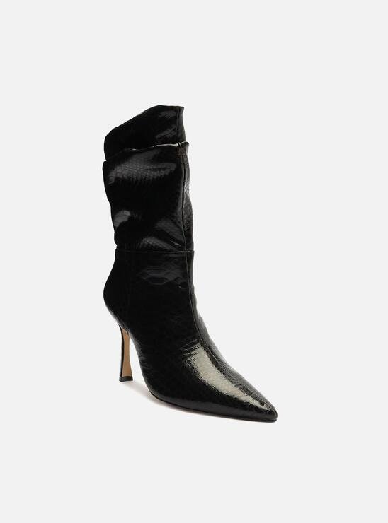 BOTA SNAKE PRETA AREZZO SALTO ALTO FINO SLOUCHY